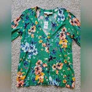 LOFT Floral Sweater XS